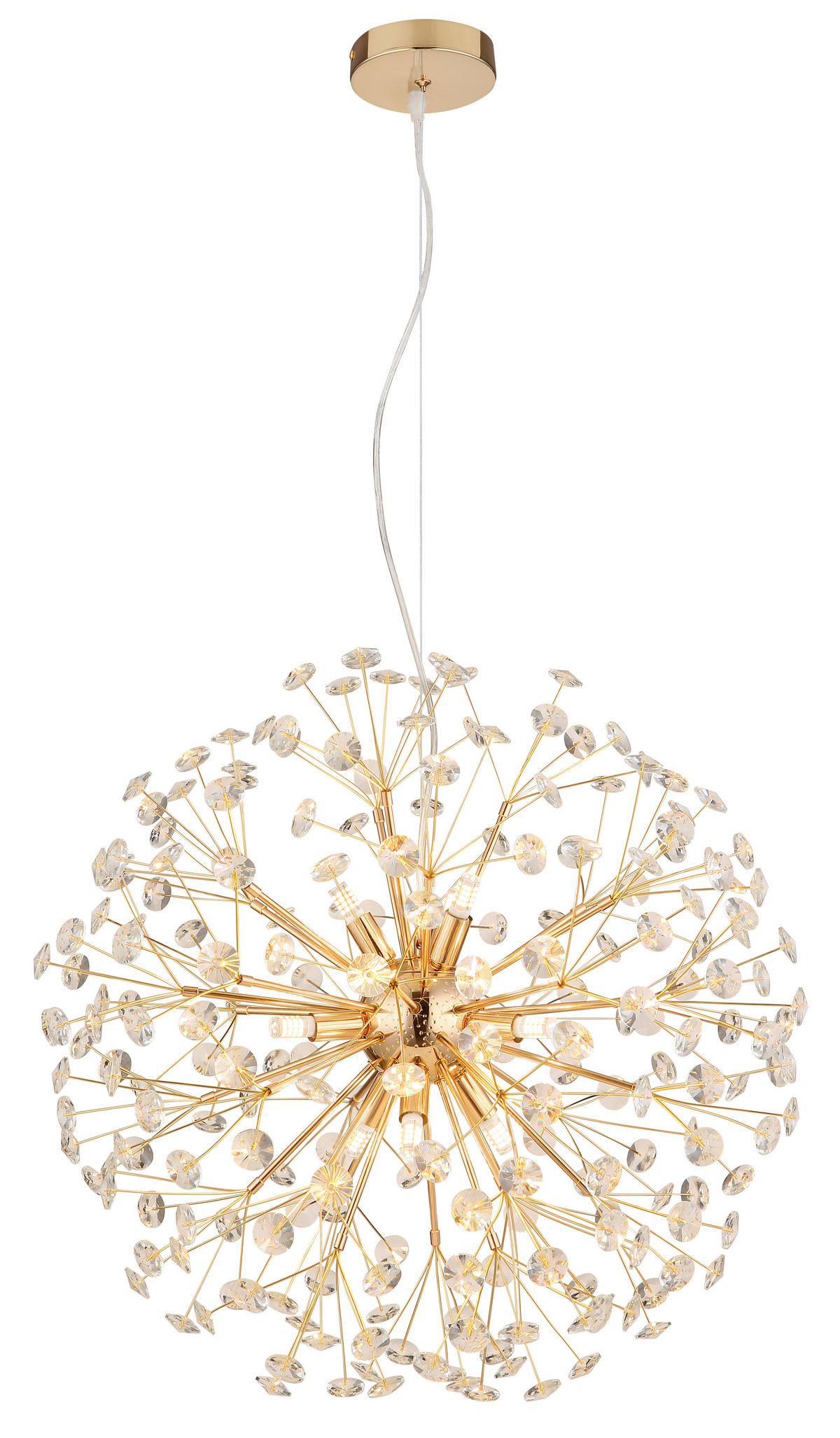 KRISTALL-HÄNGELEUCHTE 60/150 cm   - Klar/Transparent, LIFESTYLE, Glas/Kunststoff (60/150cm) - Globo