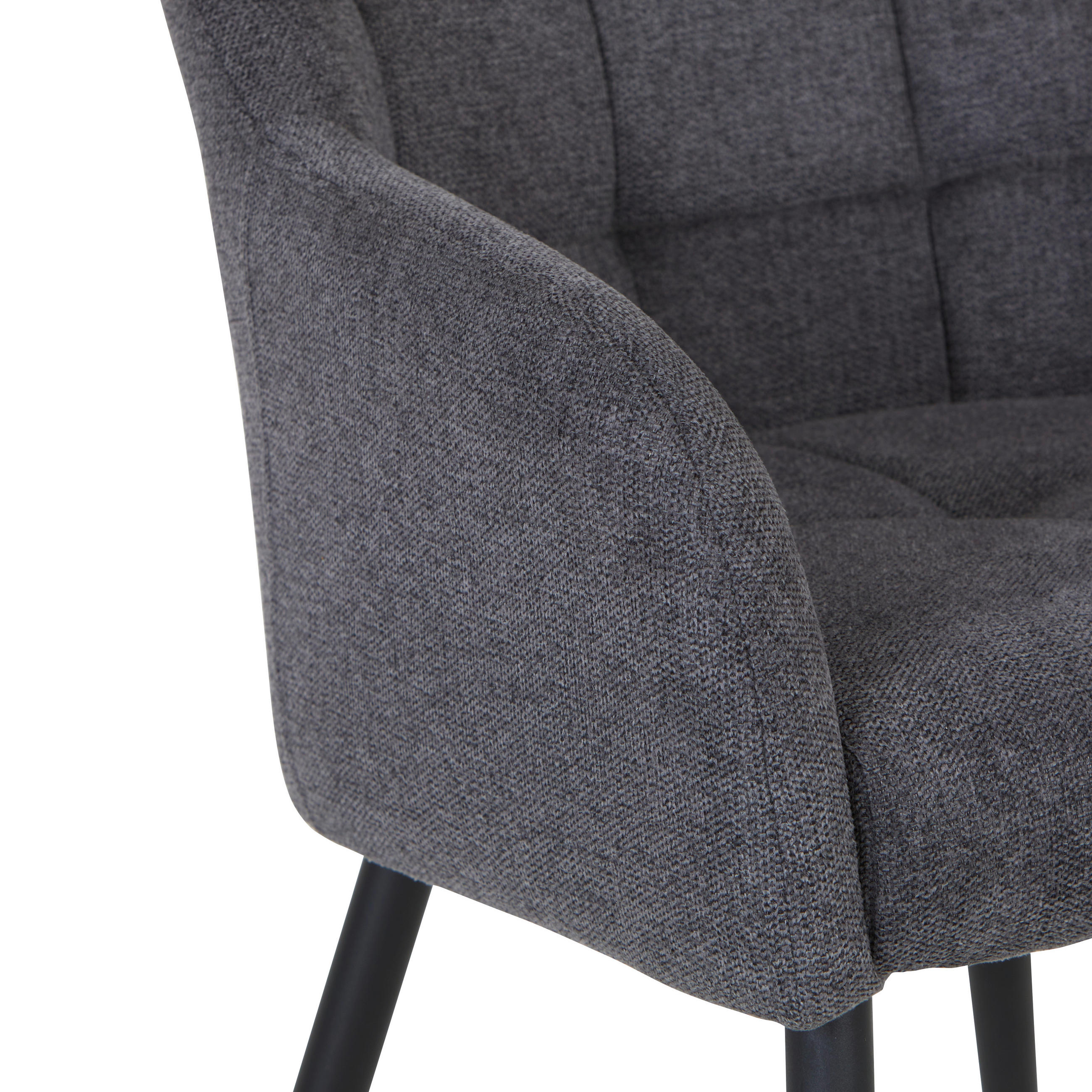 ARMLEHNSTUHL  in Eisen Webstoff  - Schwarz/Grau, Modern, Holz/Textil (60/61/83cm) - Livetastic