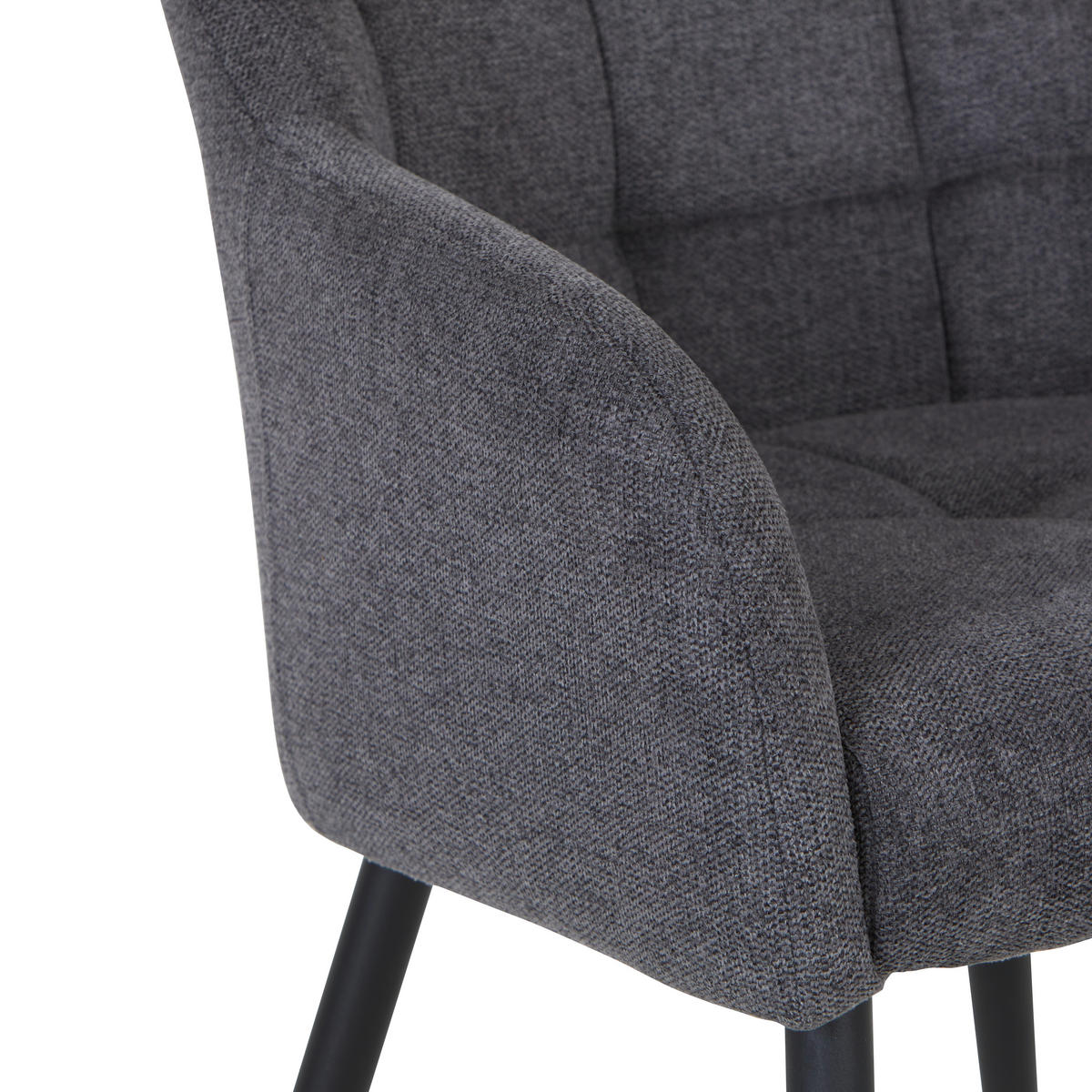 ARMLEHNSTUHL  in Eisen Webstoff  - Schwarz/Grau, MODERN, Holz/Textil (60/61/83cm) - Livetastic