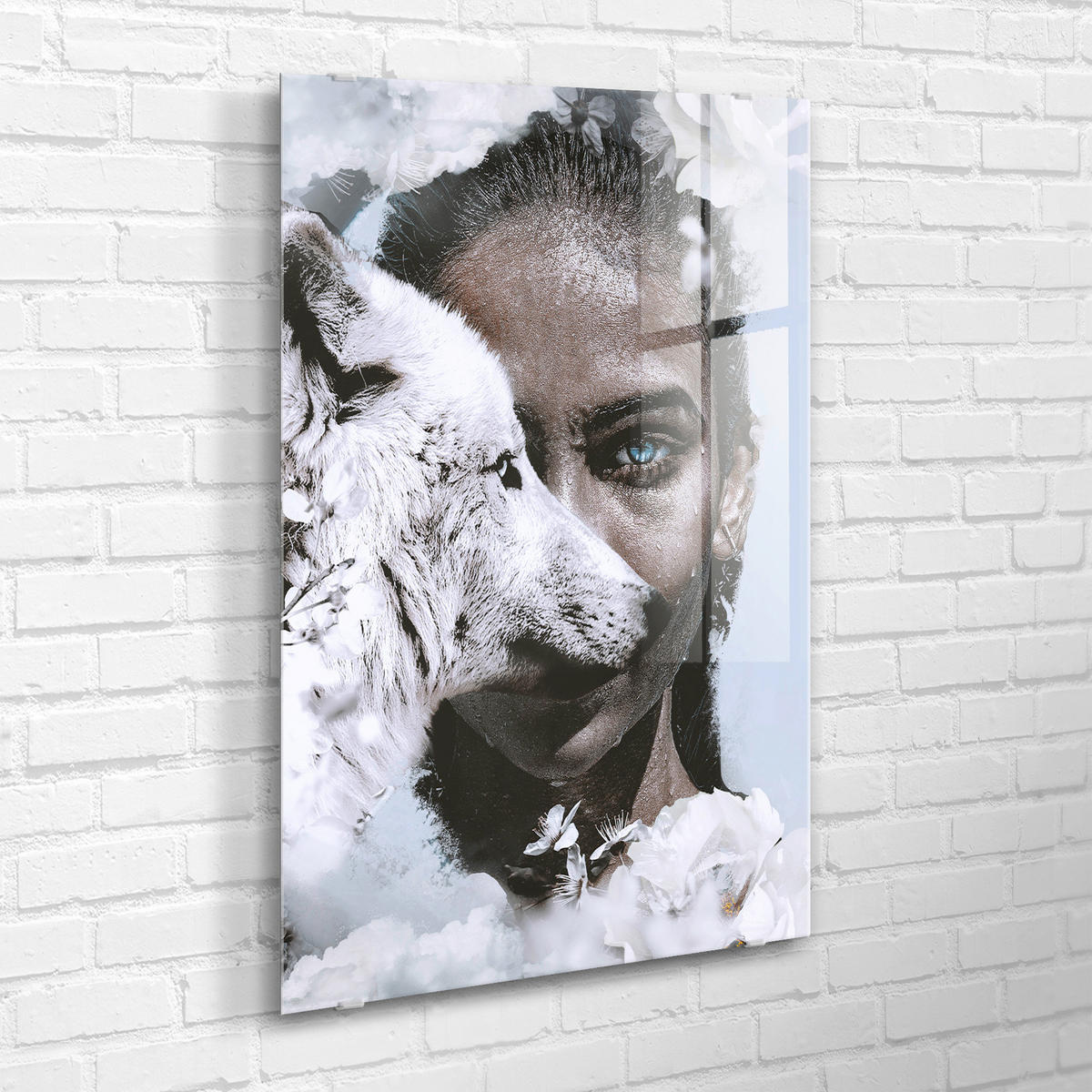 GLASBILD Tiere, Frauen 120/80 cm  - Multicolor, Basics, Glas/Papier (120/80cm)