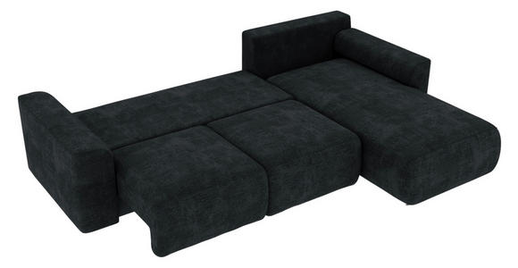 ECKSOFA in Samt Dunkelgrau  - Chromfarben/Dunkelgrau, KONVENTIONELL, Kunststoff/Textil (293/195cm) - Carryhome