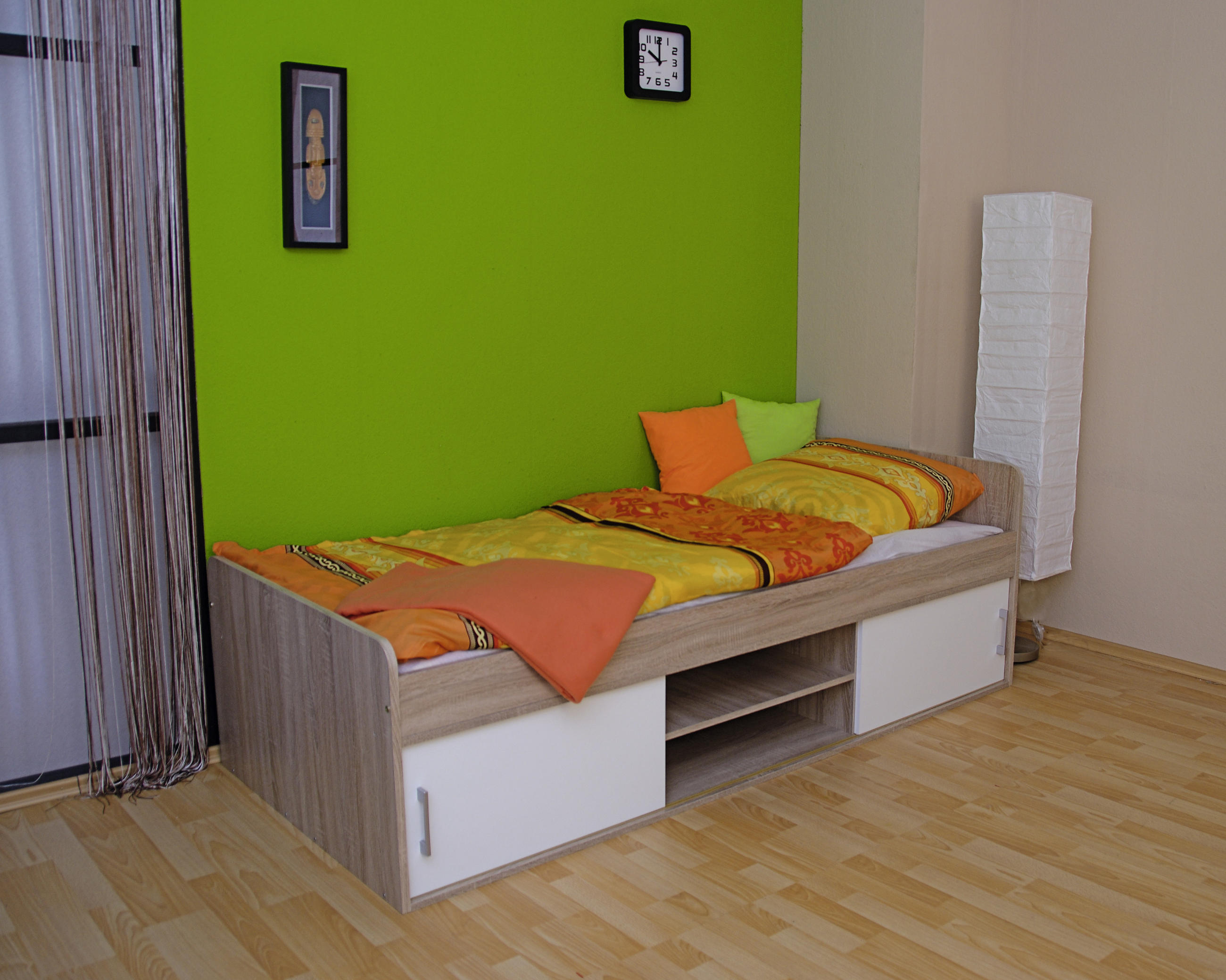 POSTEL 90/200 cm, kompozitní dřevo, bílá, Sonoma dub - bílá/Sonoma dub, Konvenční, kompozitní dřevo (90/200cm)
