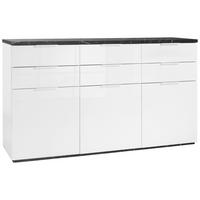 SIDEBOARD  180/102/50 cm 6 låda(or)  - vit/vit högglans, Modern, trämaterial (180/102/50cm) - Hom`in
