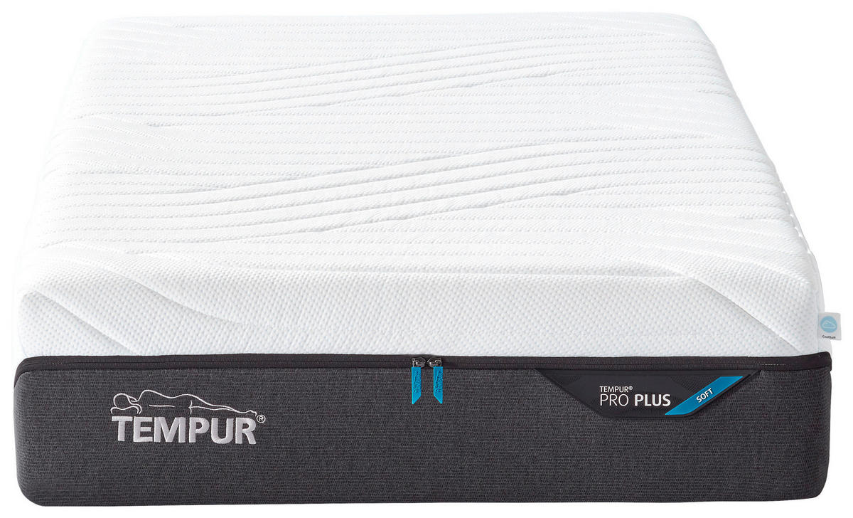 VISCOMATRTAZE PRO PLUS SOFT Pro Plus® Coolquilt 120/200 cm Höhe ca. 27 cm  - Weiss/Anthrazit, Basics, Textil (120/200cm) - Tempur