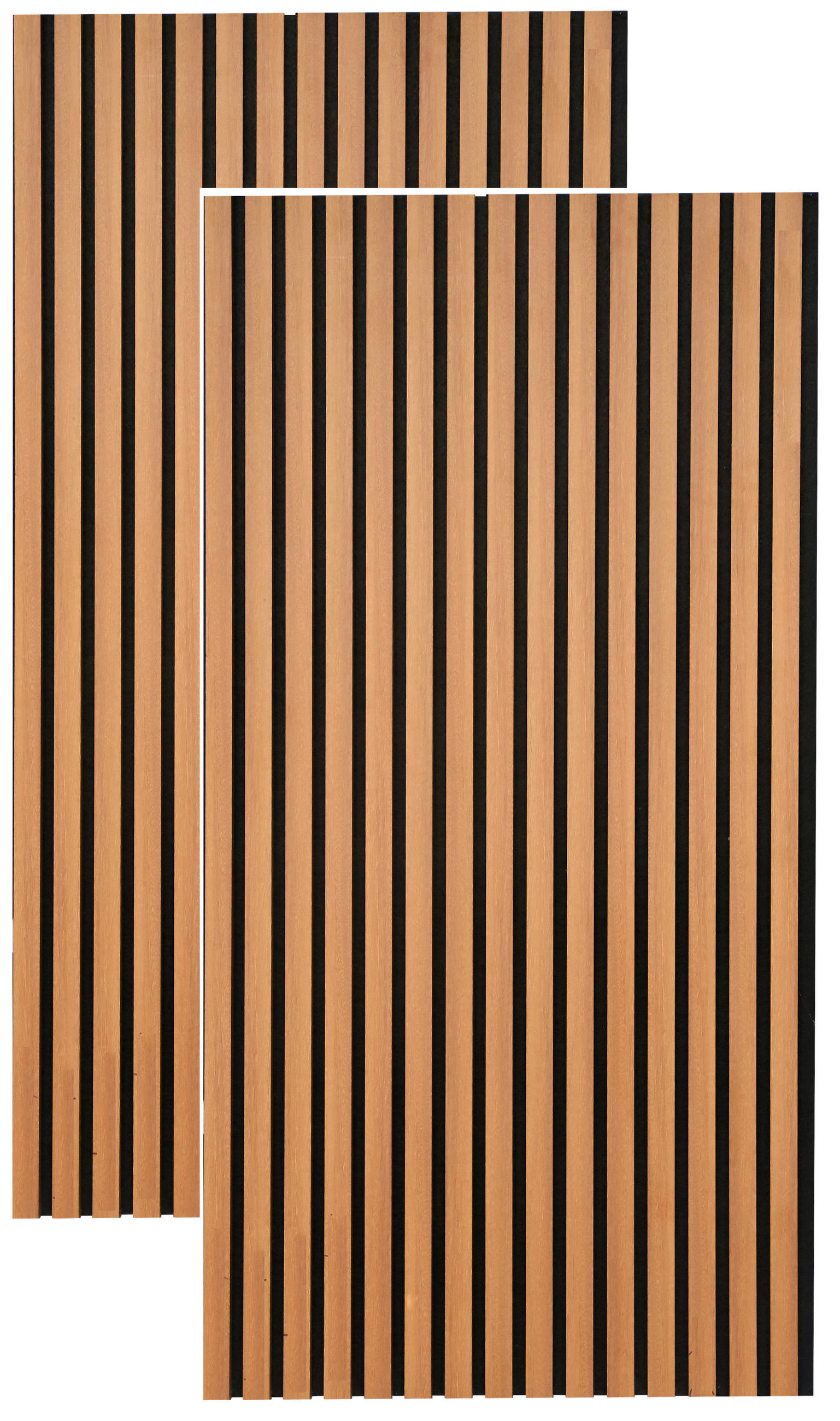 AKUSTIKPANEEL Echtholz, Nachbildung 60/120/2,1 cm 2 Stück  - Walnussfarben/Schwarz, Trend, Holz/Holzwerkstoff (60/120/2,1cm) - Boxxx