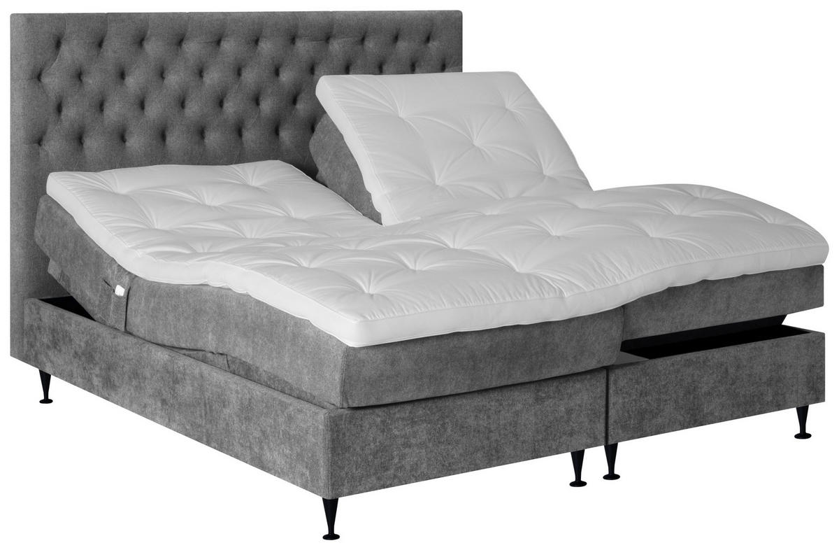 STÄLLBAR SÄNG 210/210 cm  i grå   - svart/grå, Klassisk, metall/trä (210/210cm) - Ambiente