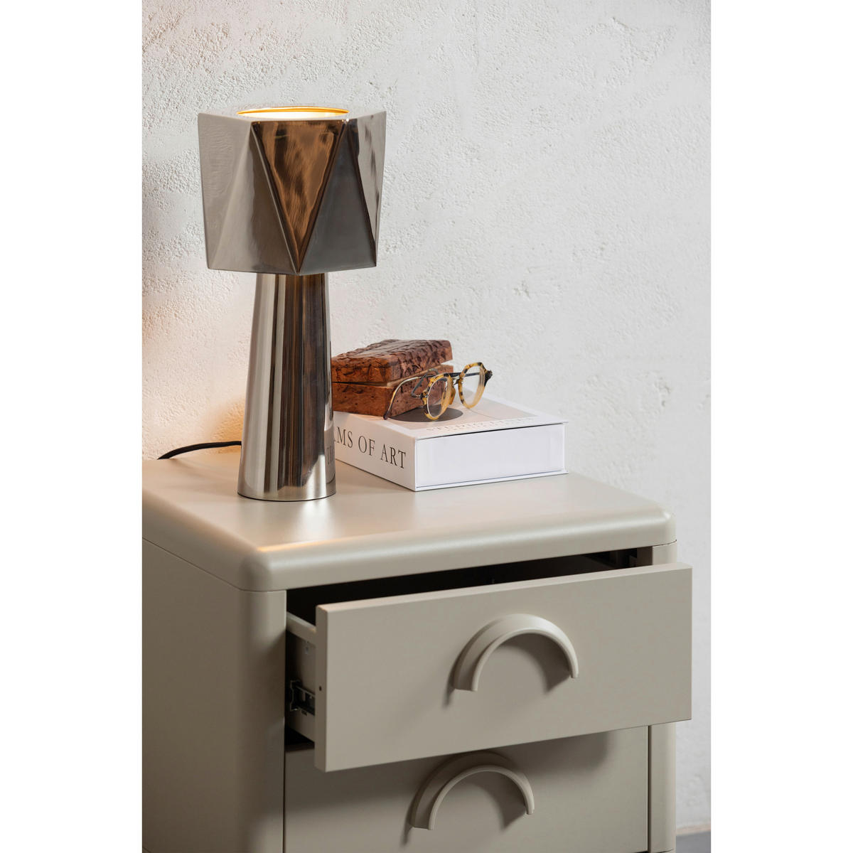 NACHTTISCH 42/45/42 cm  - Sandfarben, Design, Metall (42/45/42cm) - Livetastic