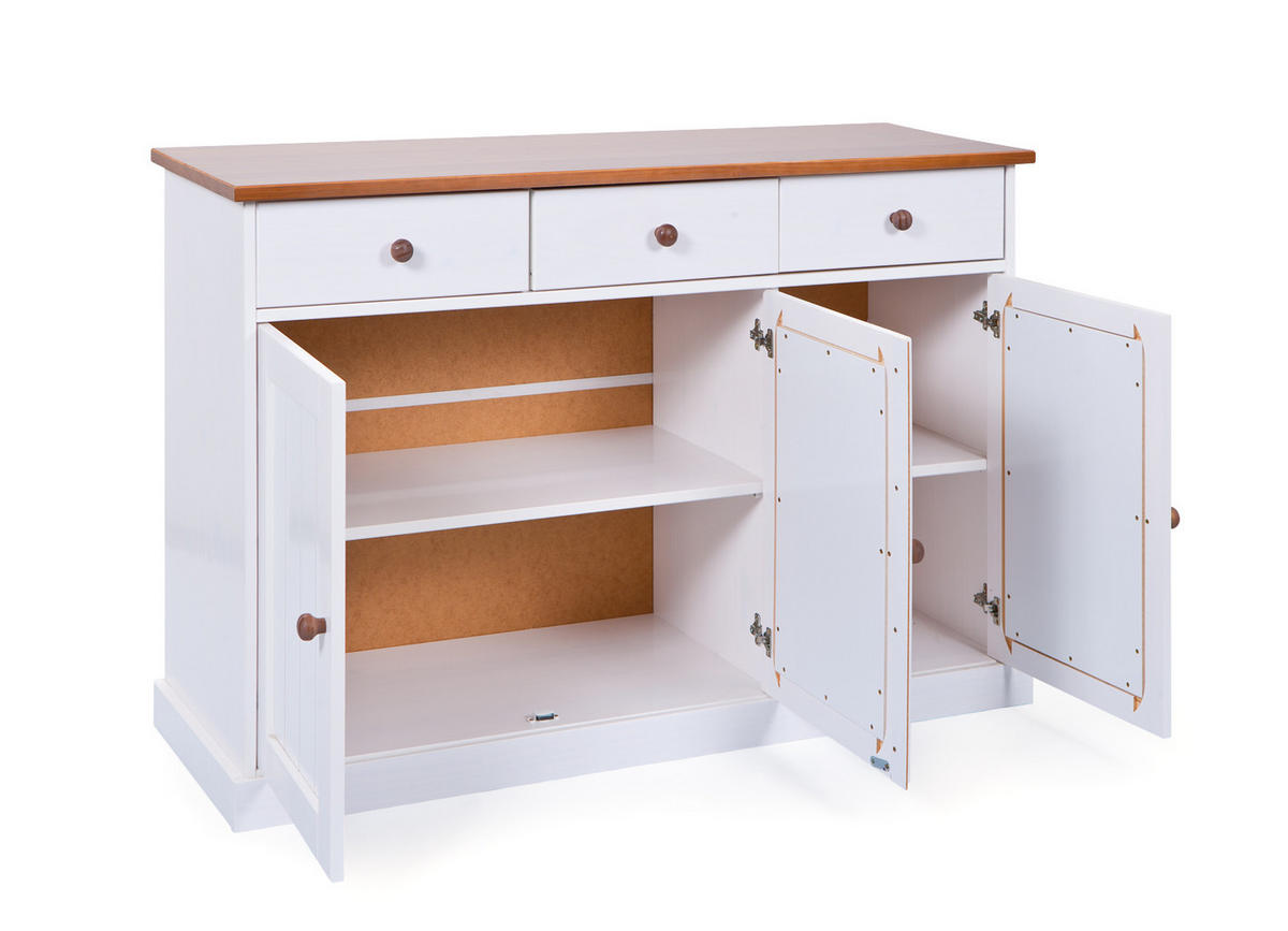 KOMMODE WESTERLAND  in 130/86/45 cm  - Weiß/Braun, LIFESTYLE, Holz (130/86/45cm) - MID.YOU