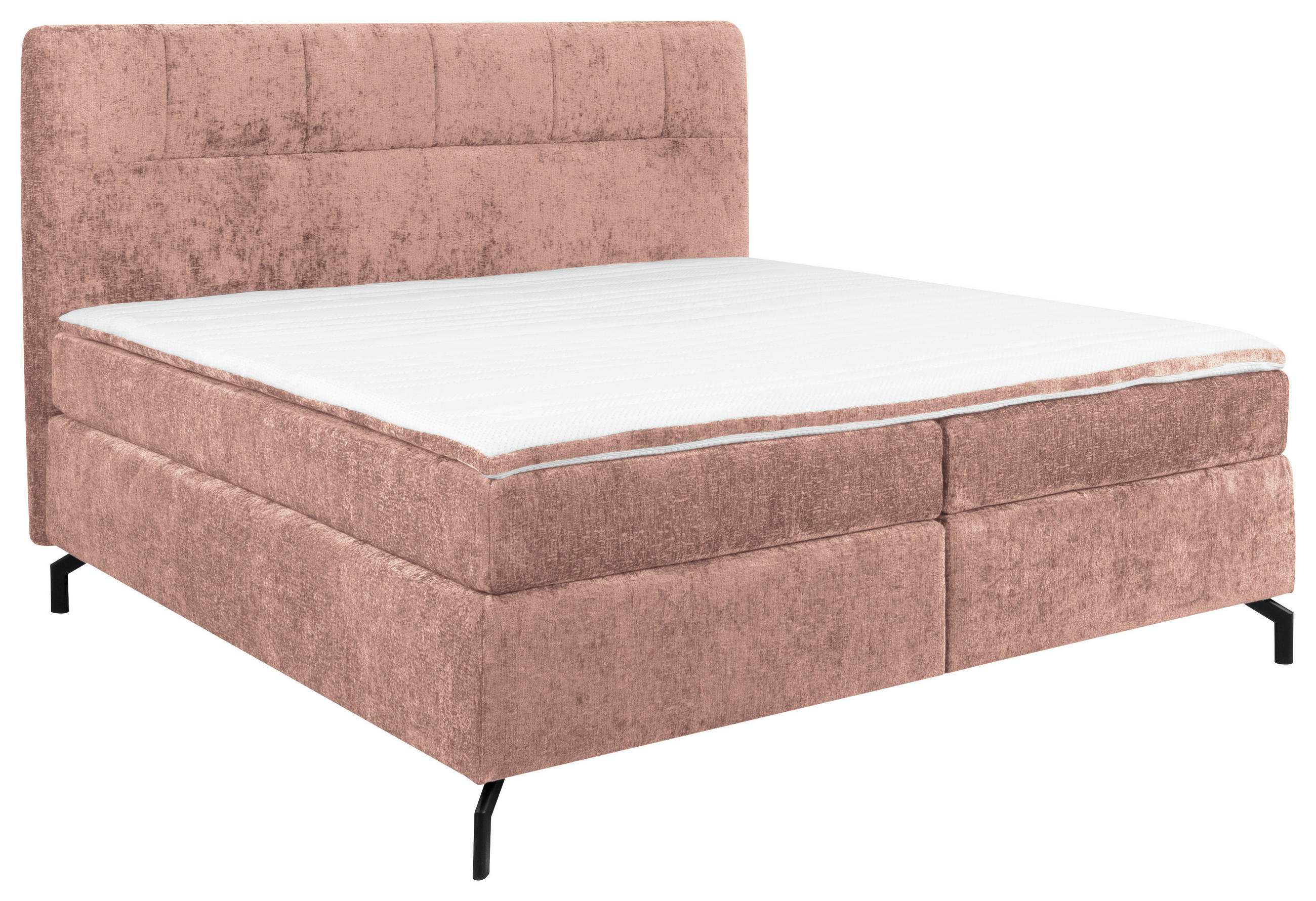 BOXSPRINGBETT 160/200 cm  in Rosa  - Schwarz/Rosa, Design, Textil/Metall (160/200cm) - Esposa