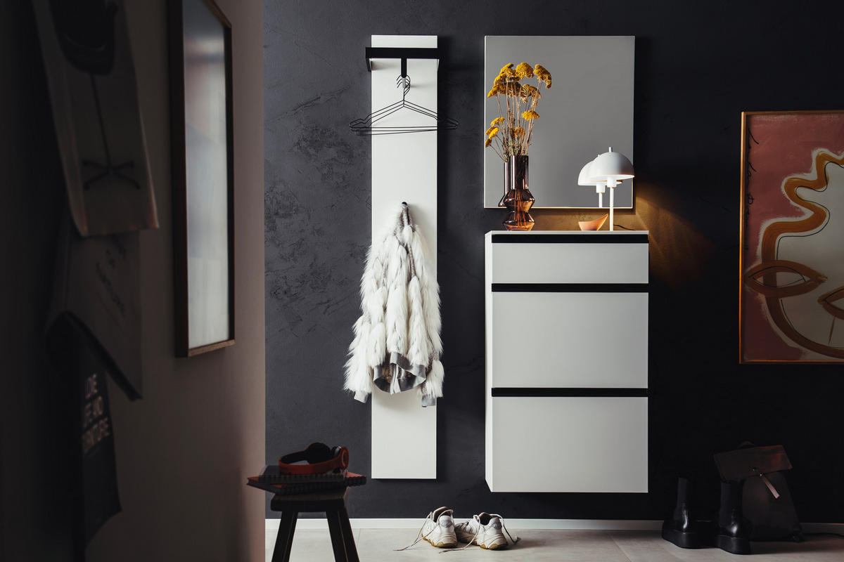 GARDEROBE 3-teilig  in 100/200/30 cm  - Weiss, Design, Holzwerkstoff (100/200/30cm) - Moderano