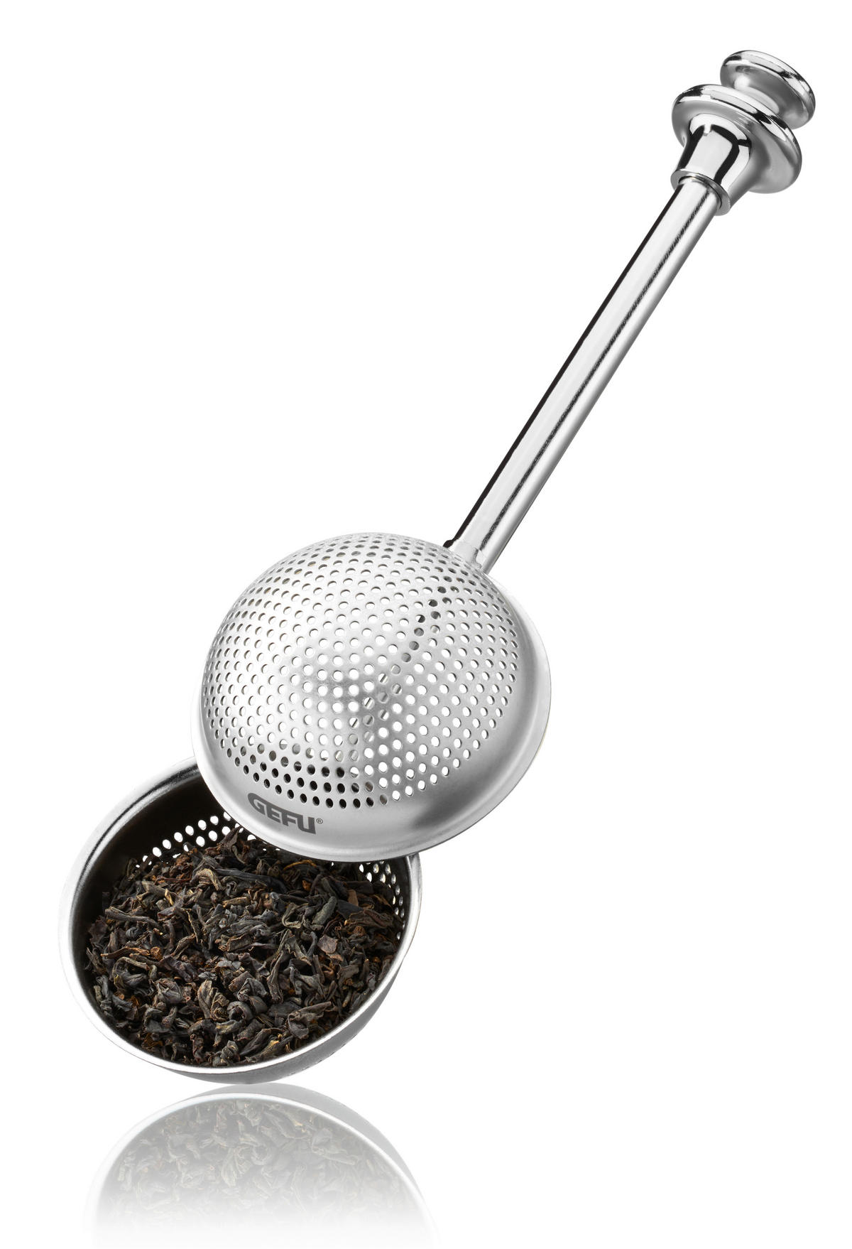 FILTER ZA ČAJ U OBLIKU JAJETA - boja nerđajućeg čelika, Osnovno, metal/plastika (17,5/5/4,2cm) - Gefu