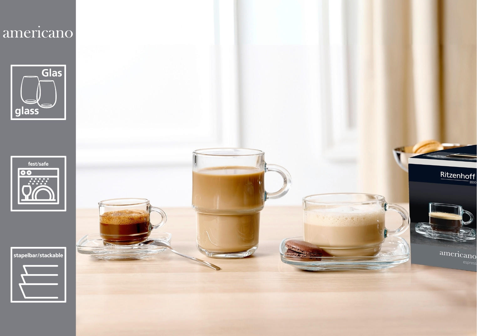 BECHER  - Klar, Basics, Glas (19/9/12cm) - Ritzenhoff Breker