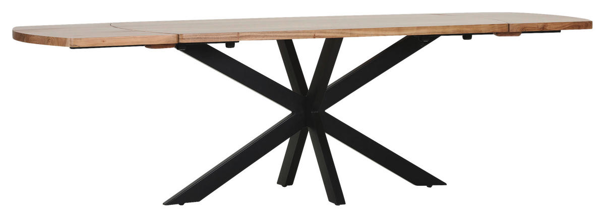 JEDÁLENSKÝ STÔL, čierna, farba akácie, 175/90/78 cm - čierna/farba akácie, Natur, kov/drevo (175/90/78cm) - Livetastic