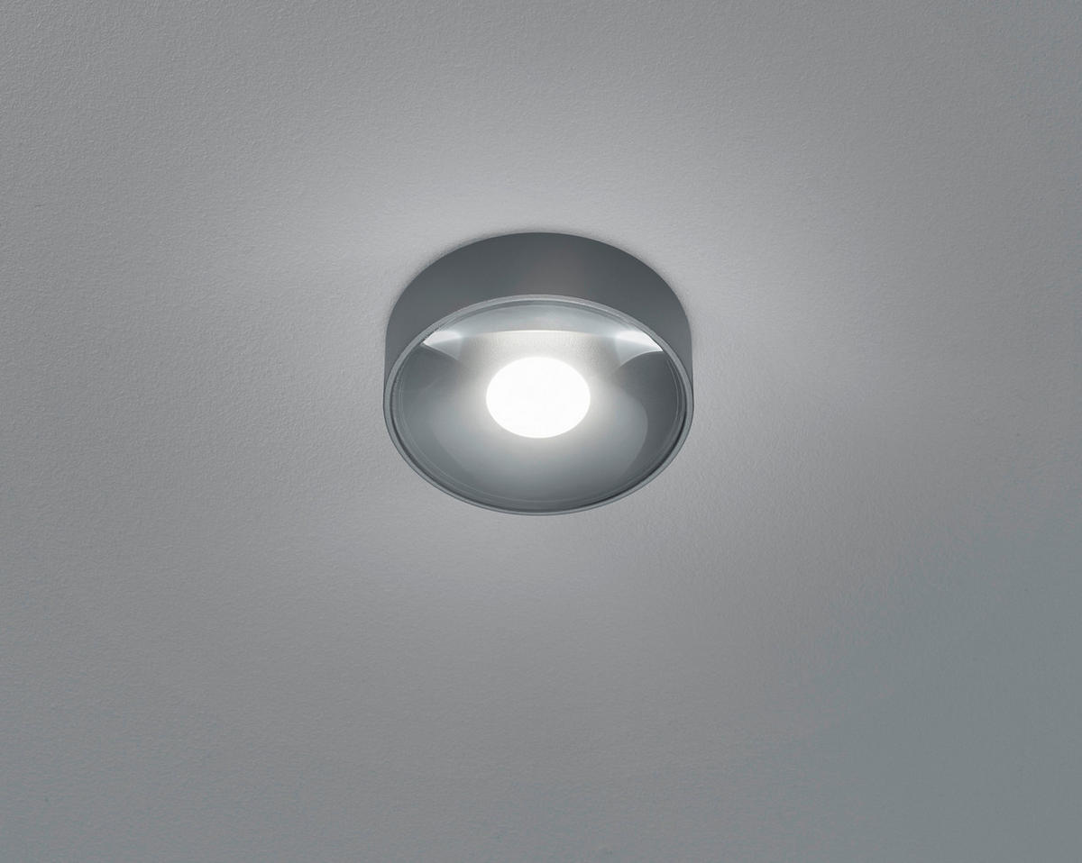 AUßENDECKENLEUCHTE Posh 11/4 cm   - Graphitfarben, Design, Glas/Metall (11/4cm) - Helestra