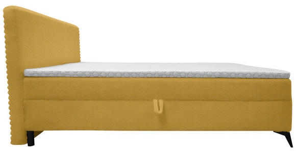 BOXBETT 140/200 cm in Currygelb - Currygelb/Schwarz, Design, Holz/Holzwerkstoff (140/200cm) - Xora