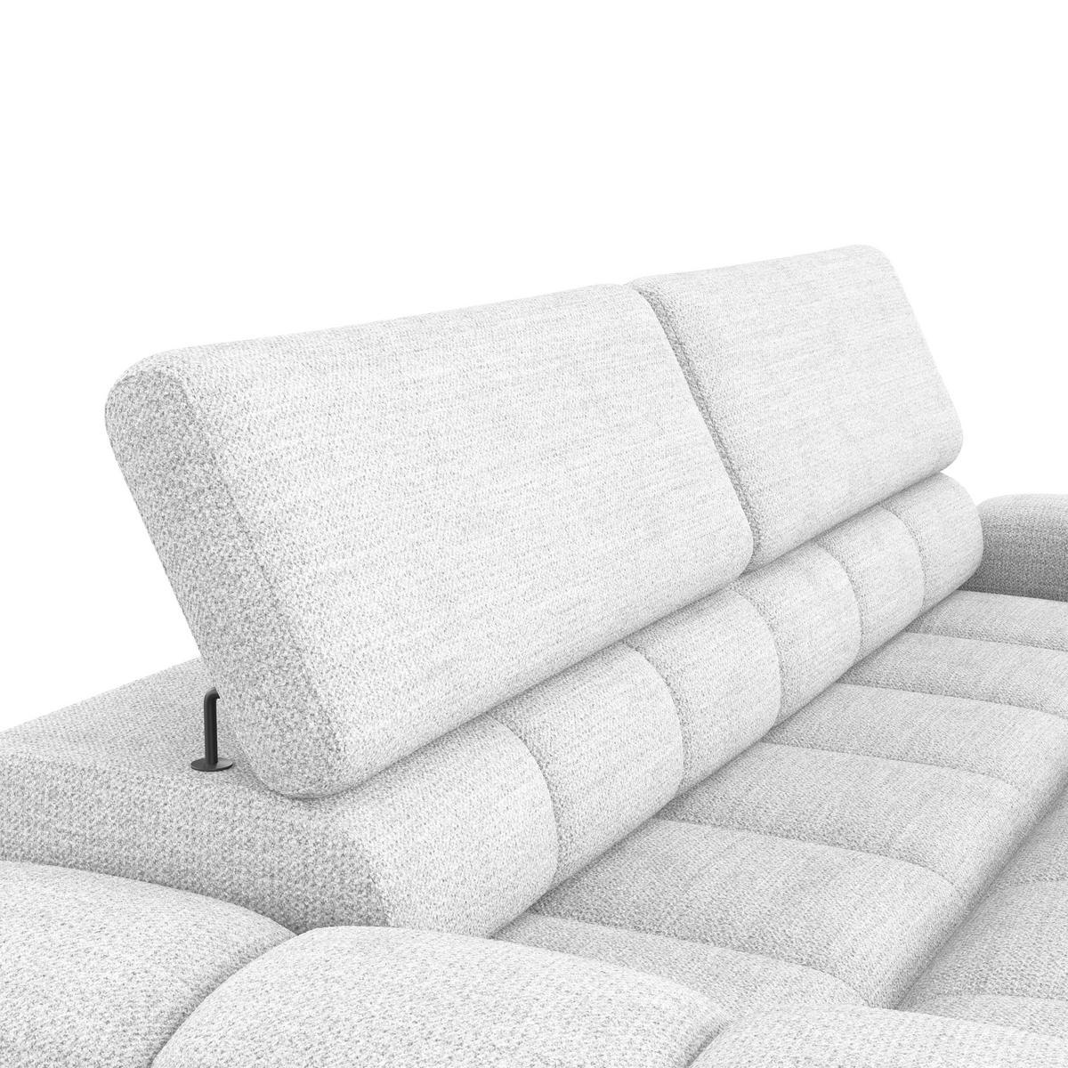 BIGSOFA inkl. mot. Funktion Webstoff Grauweiß  - Grauweiß/Schwarz, Design, Kunststoff/Textil (248/77-97/108cm) - Welnova