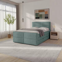 BOXSPRINGBETT 120/200 cm,  in Blau, Bettkasten, Topper, H2 + H2 = mittel  - Blau, MODERN, Holz/Kunststoff (120/200cm) - Livetastic