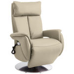 RELAXSESSEL in Leder Ecru  - Ecru/Edelstahlfarben, KONVENTIONELL, Leder/Metall (78/110/81cm) - Cantus