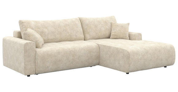 ECKSOFA in Webstoff Naturfarben  - Schwarz/Naturfarben, KONVENTIONELL, Kunststoff/Textil (270/192cm) - Carryhome