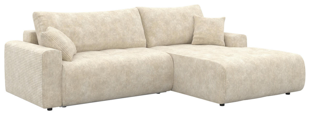 ECKSOFA Naturfarben Webstoff  - Schwarz/Naturfarben, KONVENTIONELL, Kunststoff/Textil (270/192cm) - Carryhome