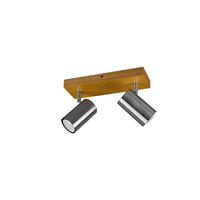 STRAHLER - Nickelfarben, Natur, Holz/Metall (26/16/9cm) - Trio Leuchten