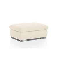 HOCKER Chenille Creme  - Chromfarben/Creme, Design, Textil/Metall (101/45/74cm) - Livetastic