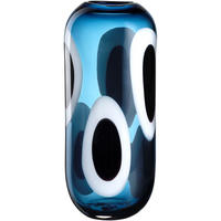 VASE  - Blau/Schwarz, KONVENTIONELL, Glas (16,00/36,00/11,50cm) - Leonardo