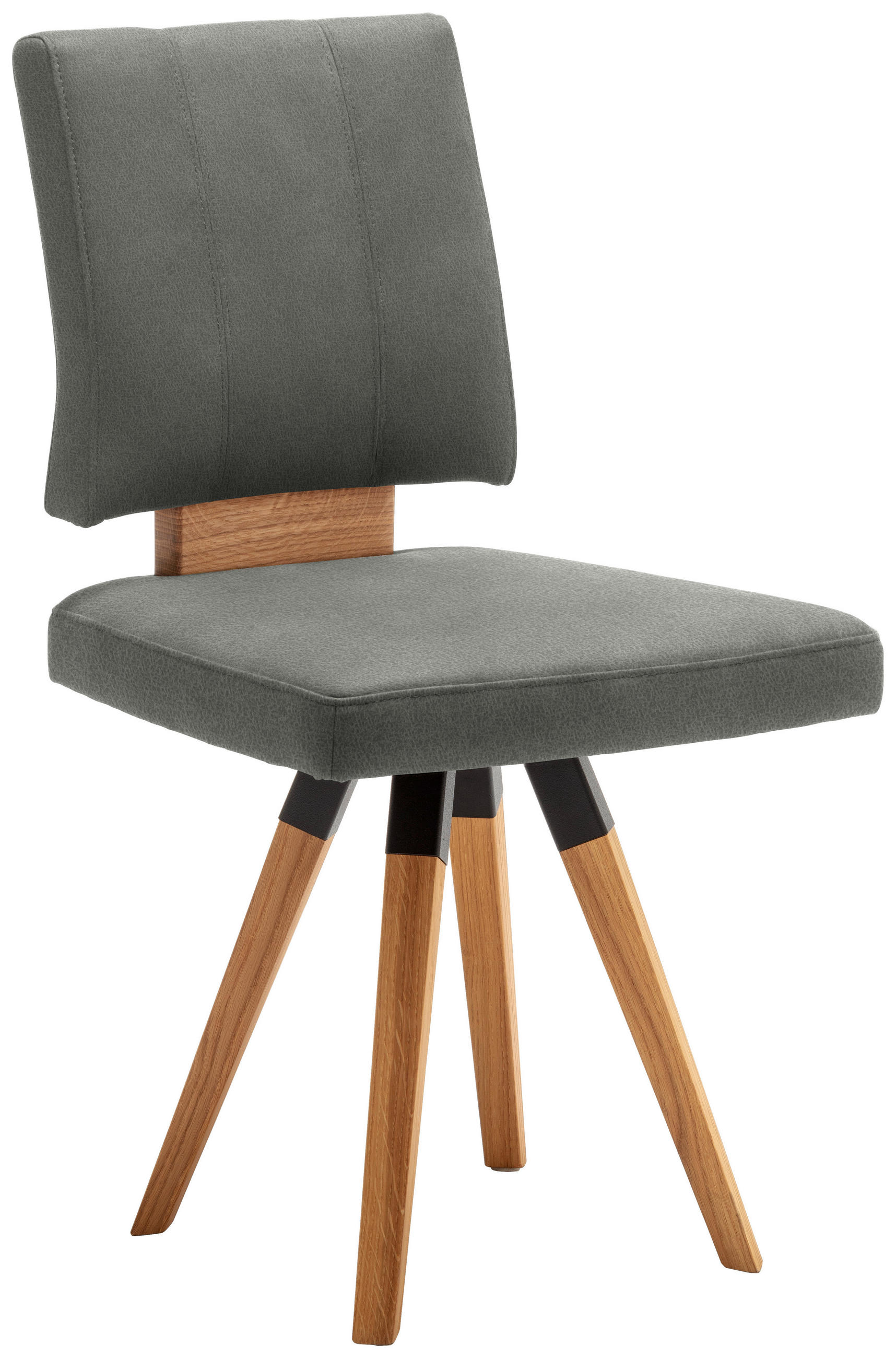 STUHL in Holz, Textil, Holzwerkstoff Schwarz, Eichefarben, Hellgrau  - Eichefarben/Dunkelgrau, Design, Holz/Holzwerkstoff (50/88/60cm) - Venda