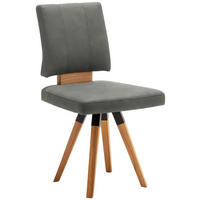 STUHL in Holz, Textil, Holzwerkstoff Schwarz, Eichefarben, Hellgrau  - Eichefarben/Dunkelgrau, Design, Holz/Holzwerkstoff (50/88/60cm) - Venda