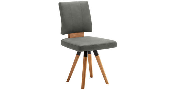 STUHL in Holz, Textil, Holzwerkstoff Schwarz, Eichefarben, Hellgrau  - Eichefarben/Dunkelgrau, Design, Holz/Holzwerkstoff (50/88/60cm) - Venda