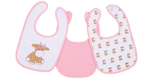 LÄTZCHEN 3-teilig - Rosa/Weiß, Basics, Textil (21/32cm) - My Baby Lou