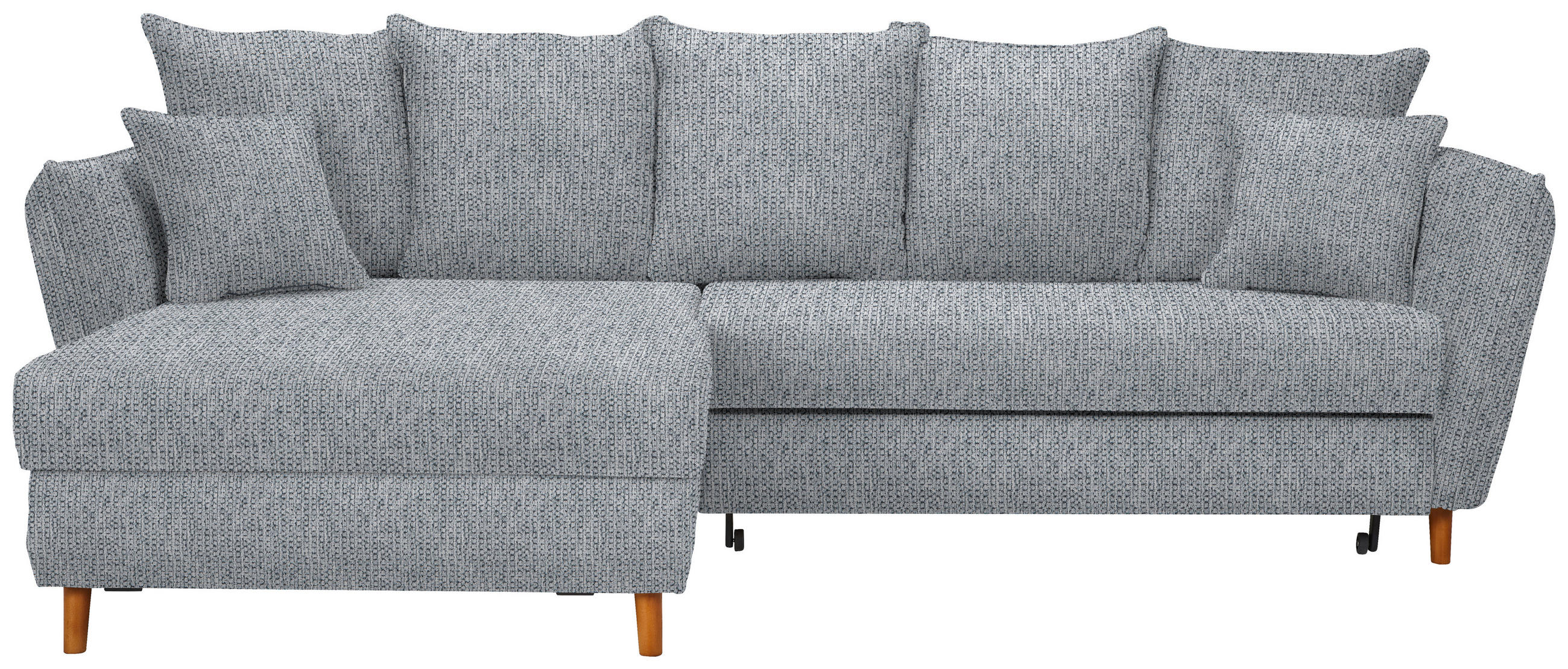 ECKSOFA in Webstoff Hellgrau  - Eichefarben/Hellgrau, Konventionell, Holz/Textil (284/162cm) - Carryhome