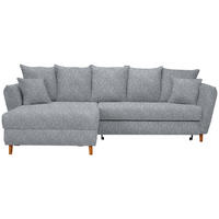 ECKSOFA in Webstoff Hellgrau  - Eichefarben/Hellgrau, Konventionell, Holz/Textil (284/162cm) - Carryhome