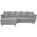 ECKSOFA in Webstoff Hellgrau  284/162 cm  - Eichefarben/Hellgrau, KONVENTIONELL, Holz/Textil (284/162cm) - Carryhome