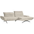ECKSOFA  in Teddystoff Beige  280/170-195 cm  - Beige/Schwarz, Design, Textil/Metall (280/170-195cm) - Dieter Knoll