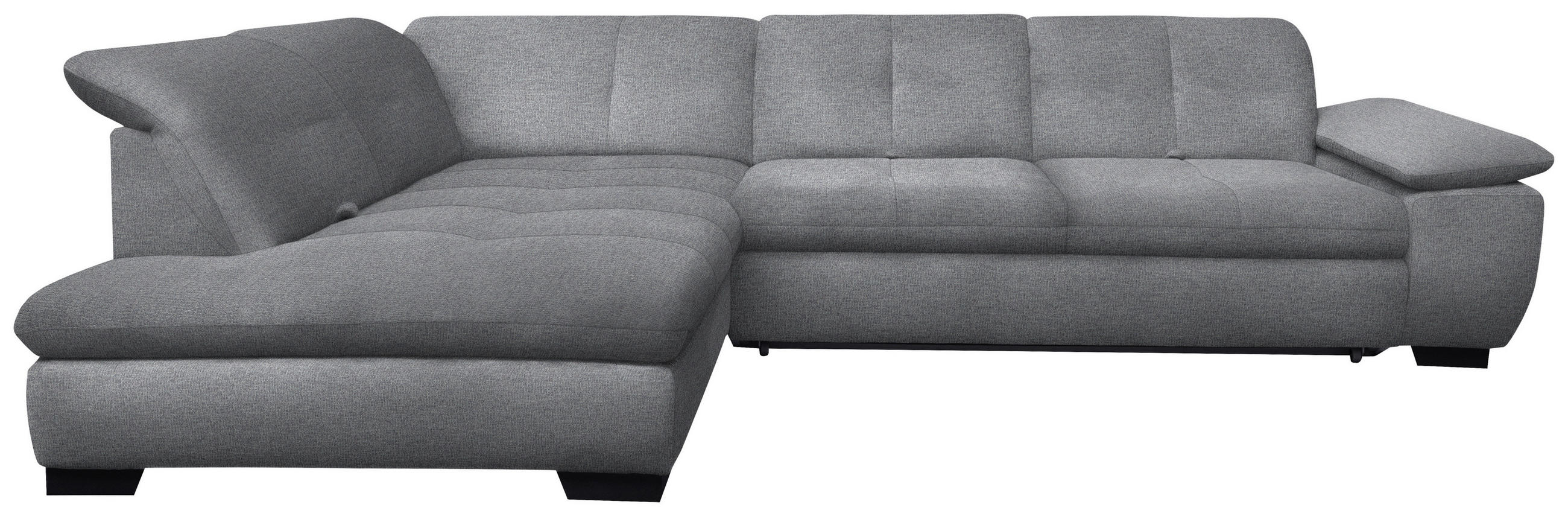 ECKSOFA in Flachgewebe Grau  - Schwarz/Grau, Design, Textil/Metall (242/313cm) - Xora