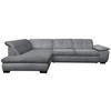 ECKSOFA in Flachgewebe Grau  - Schwarz/Grau, Design, Textil/Metall (242/313cm) - Xora