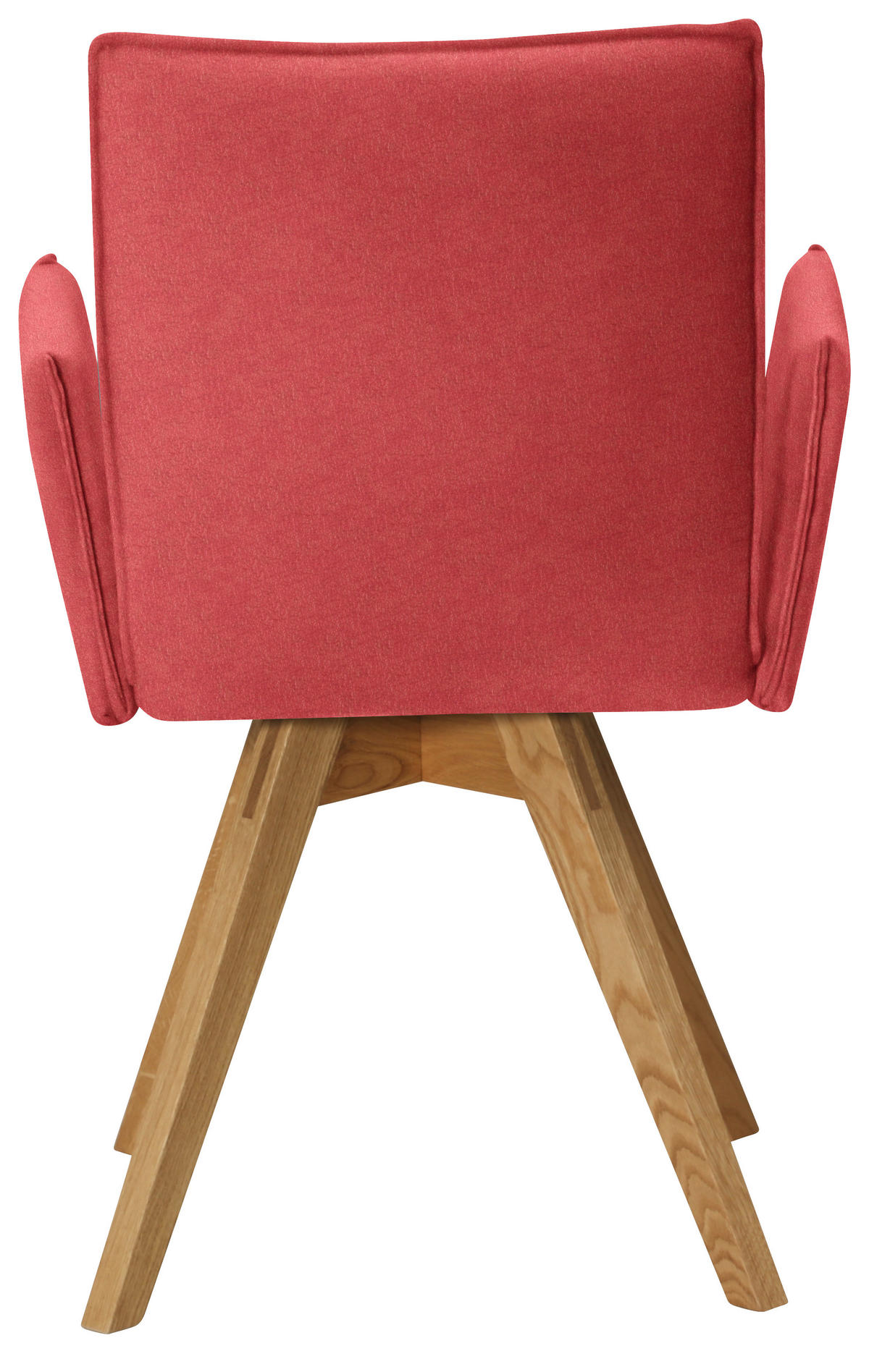 ARMLEHNSTUHL  in Lederlook  - Eichefarben/Rot, Konventionell, Holz/Textil (60/91/61cm) - Moderano