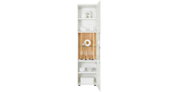 VITRINE in massiv Wildeiche Weiß, Eichefarben - Eichefarben/Anthrazit, Design, Glas/Holz (50/202,8/42cm) - Novel
