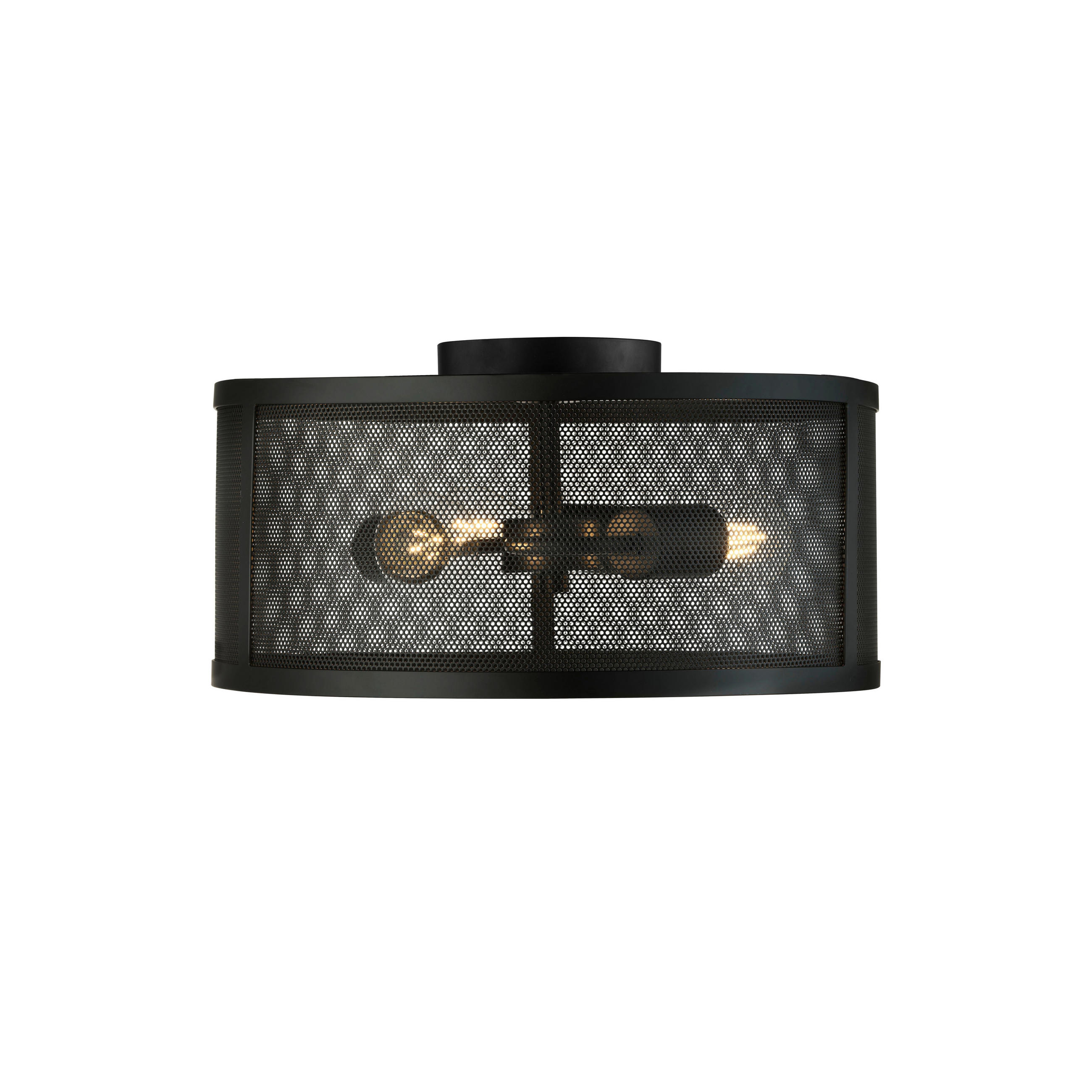 DECKENLEUCHTE Fishnet 45/45/21 cm   - Schwarz, MODERN, Metall (45/45/21cm) - Searchlight