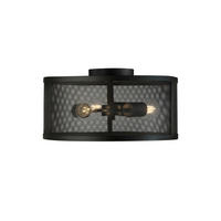 DECKENLEUCHTE Fishnet 45/45/21 cm   - Schwarz, MODERN, Metall (45/45/21cm) - Searchlight