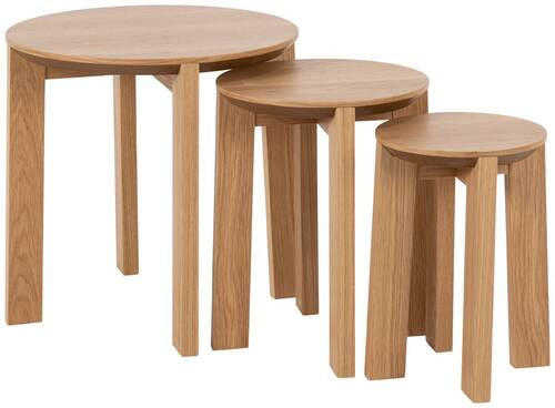 COUCHTISCHSET Eiche furniert rund Naturfarben  - Naturfarben, Design, Holz/Holzwerkstoff (50/50/50cm) - MID.YOU