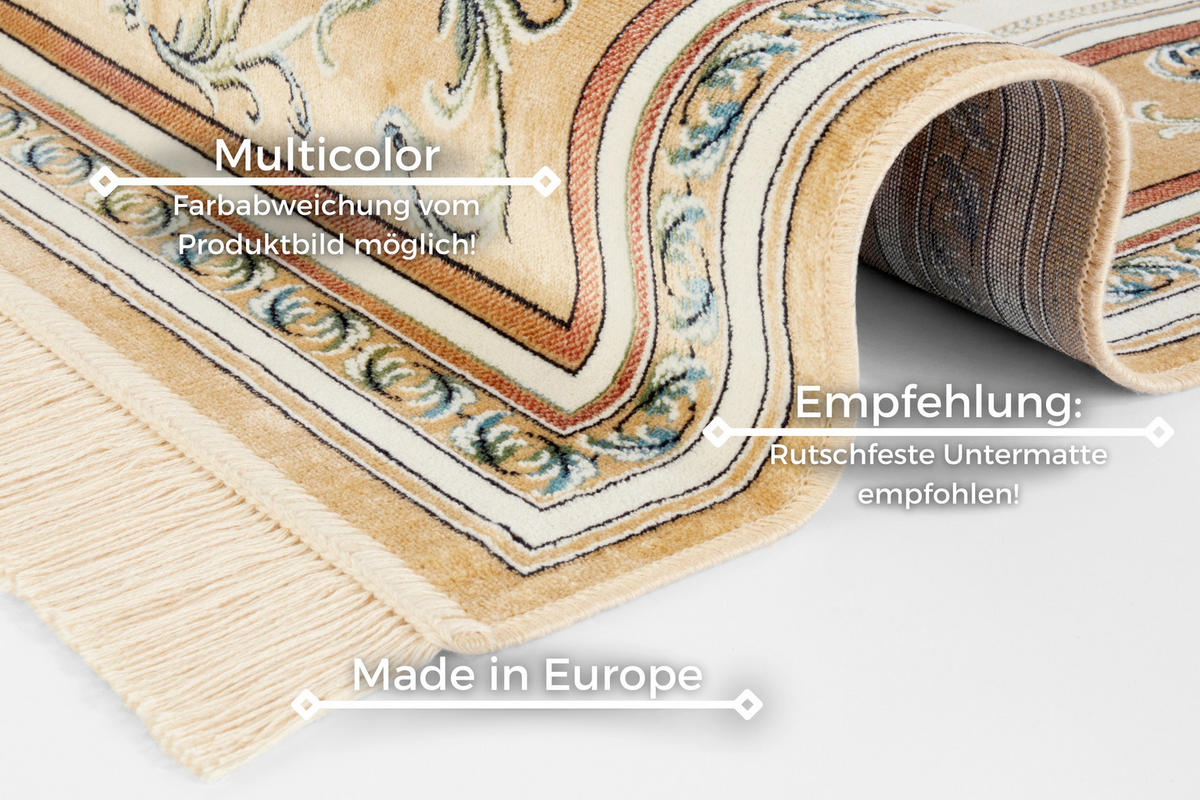 VINTAGE-TEPPICH 195/300 cm Naveh Creme, Sandfarben  - Sandfarben/Creme, Basics, Textil (195/300cm)