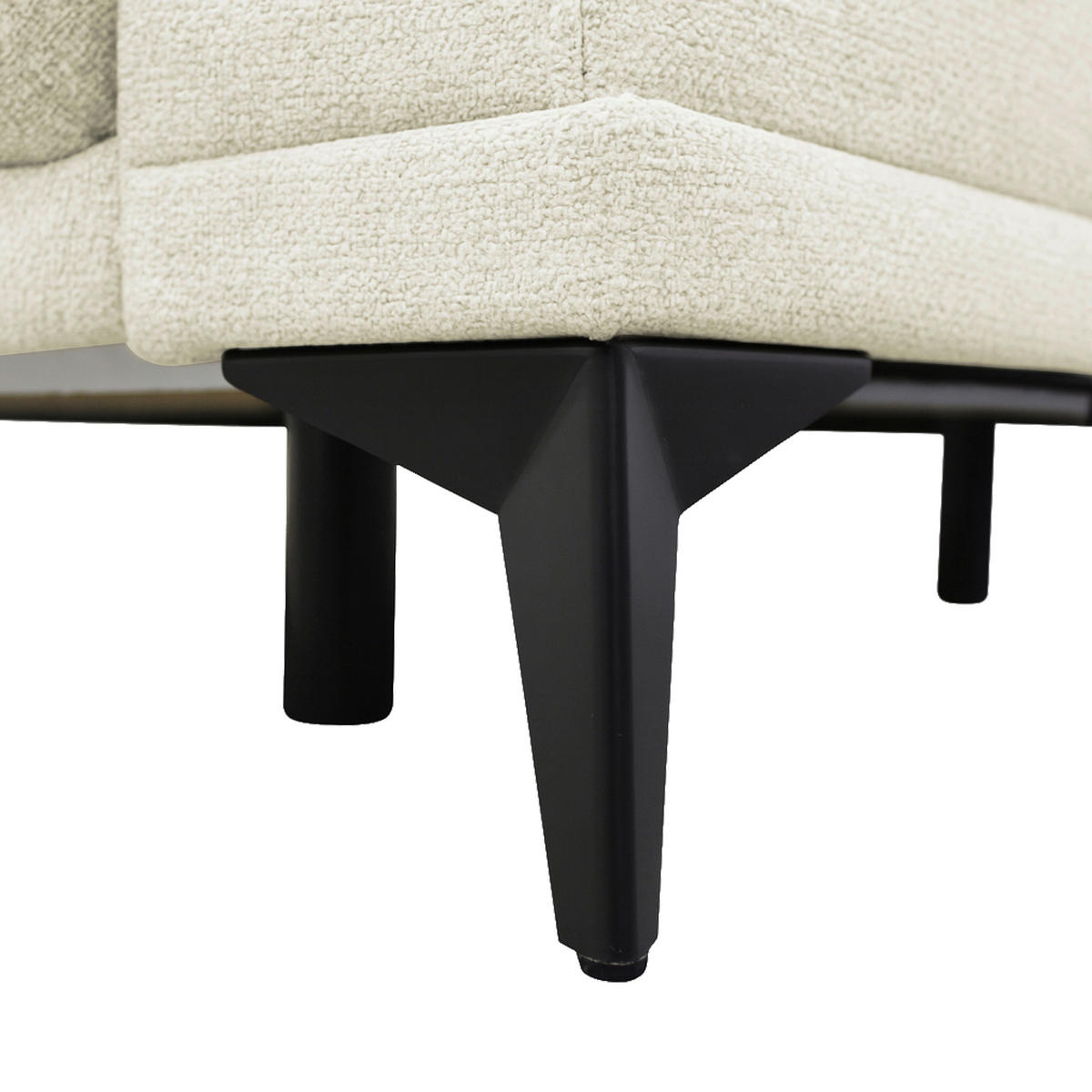 SCHLAFSOFA GRANDE in Chenille Beige  - Beige/Schwarz, Design, Textil/Metall (238/83/98cm) - MID.YOU