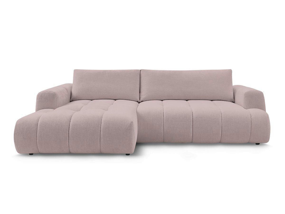 ECKSCHLAFSOFA FUJI Leinenoptik Pink  inkl.  - Pink/Schwarz, MODERN, Kunststoff/Textil (160/292cm)