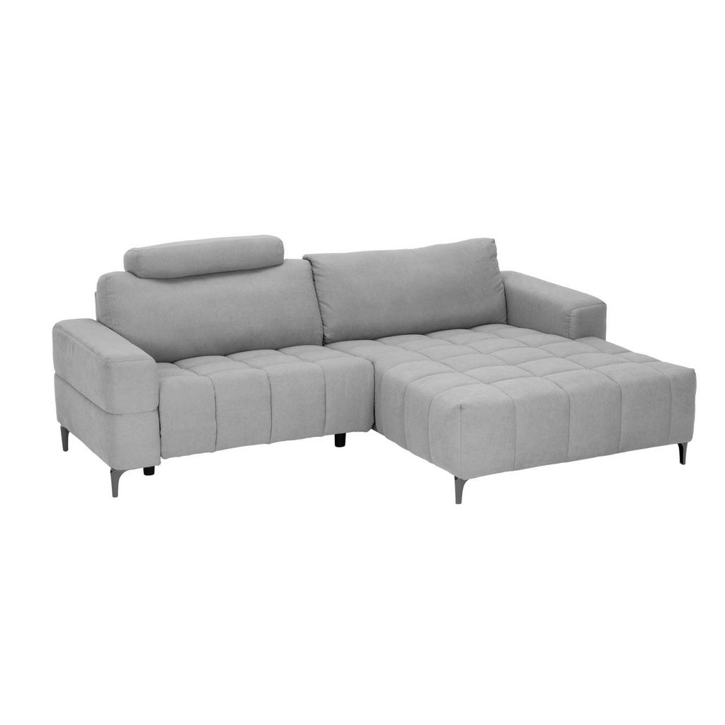 Thumbnail - Livetastic Ecksofa, Hellgrau, Textil, 2-Sitzer, L-Form, Ottomane rechts, 242x161 cm, USB-Anschluss, motorische Relaxfunk...