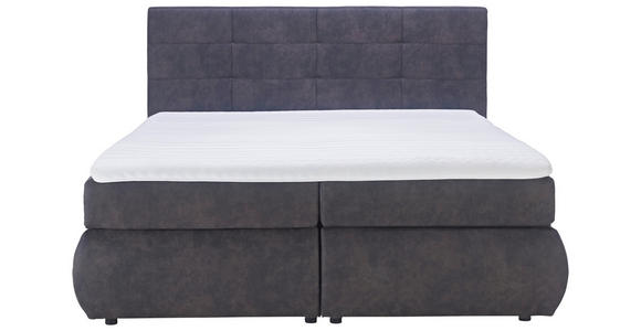 BOXSPRINGBETT 160/200 cm  in Dunkelgrau  - Dunkelgrau/Schwarz, KONVENTIONELL, Kunststoff/Textil (160/200cm) - Voleo