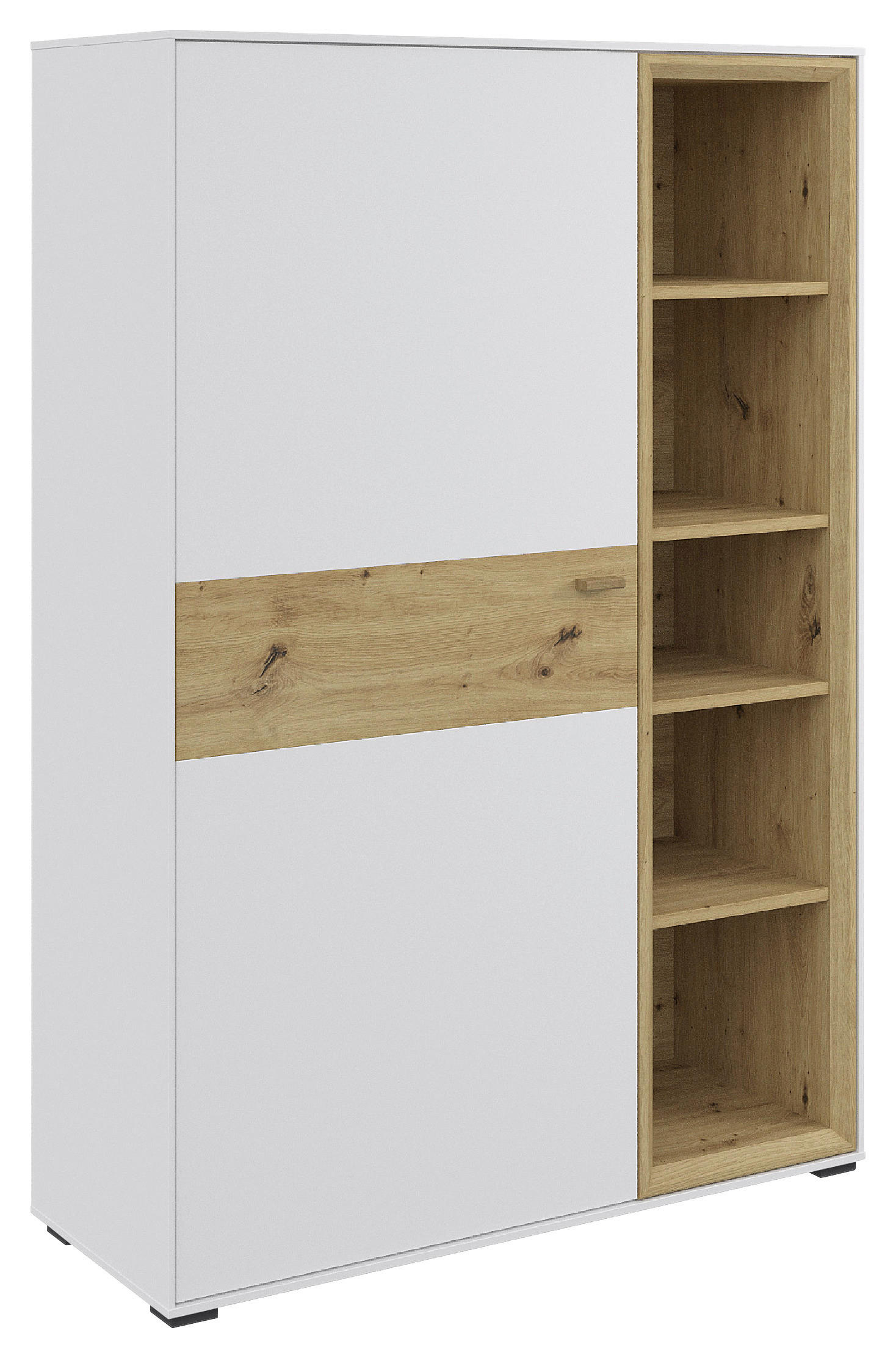 HIGHBOARD  in 95,5/140,2/38 cm  - Eichefarben/Schwarz, MODERN, Holz/Holzwerkstoff (95,5/140,2/38cm) - Hom`in