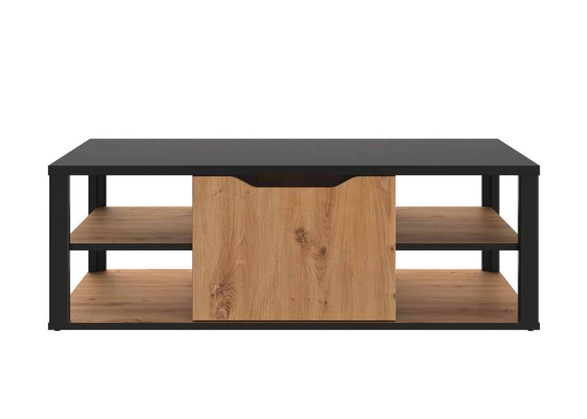 KONFERENČNÍ STOLEK, černá, barvy dubu, kompozitní dřevo, 110/60/38 cm - barvy dubu/černá, Design, kompozitní dřevo (110/60/38cm) - MID.YOU