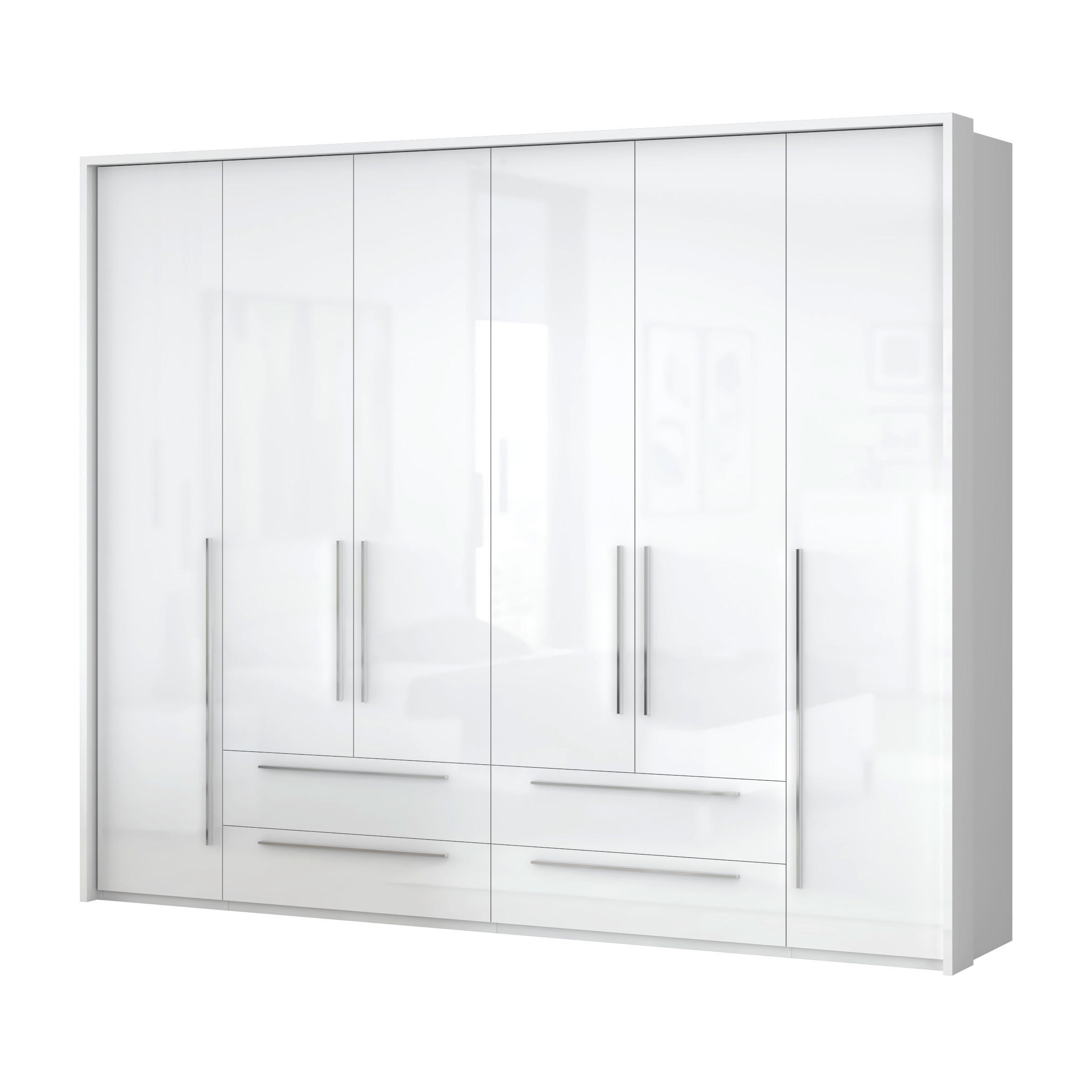 ORMAR SA KLASIČNIM VRATIMA bela, bela visoki sjaj  277/226/60 cm  - bela visoki sjaj/bela, Dizajnerski, pločasti materijal/plastika (277/226/60cm)